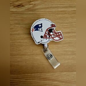 New England Football Themed Alligator Clip Badge Holder